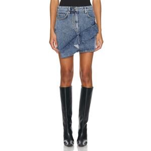 Iro Ruffled Blue Priscia Mini Skirt Size 36 EU / US 4